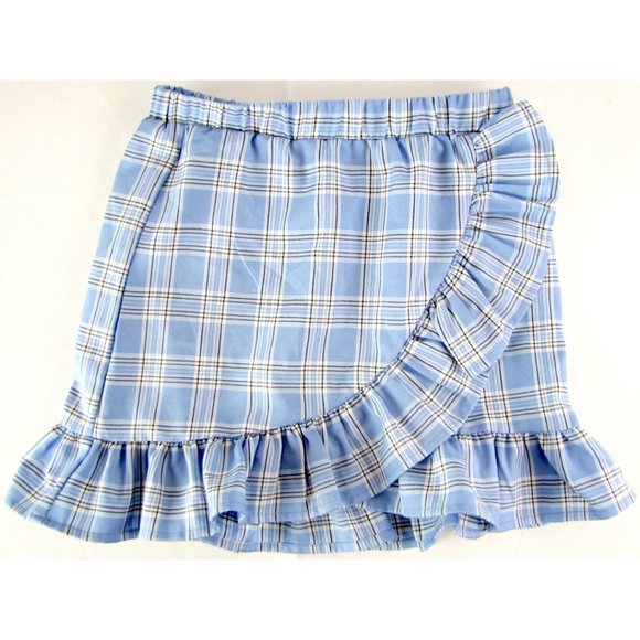 SHEIN Dresses & Skirts - SALE!  Ruffle Plaid Blue Short Mini Skirt